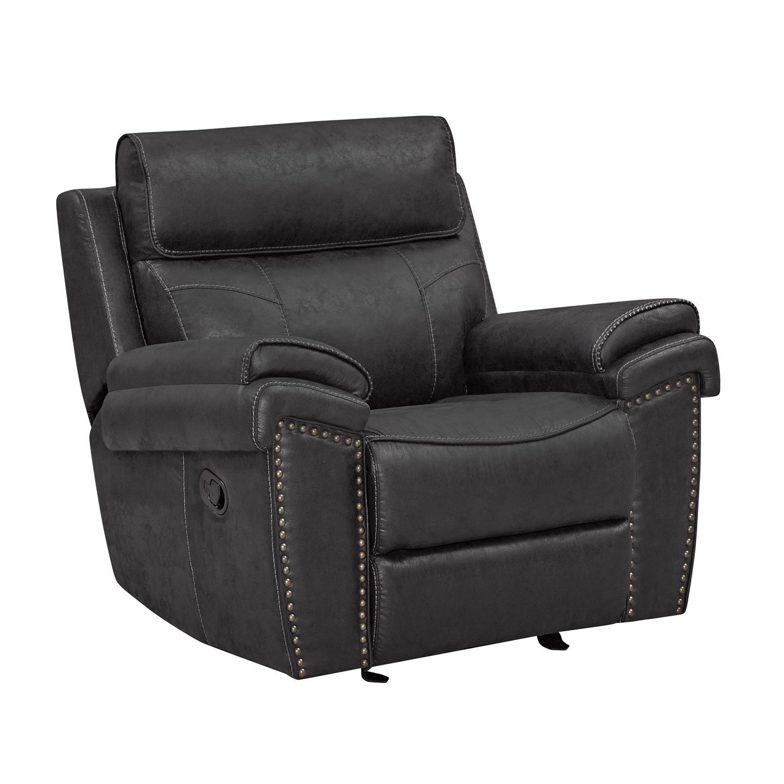 Black best sale leather rocker